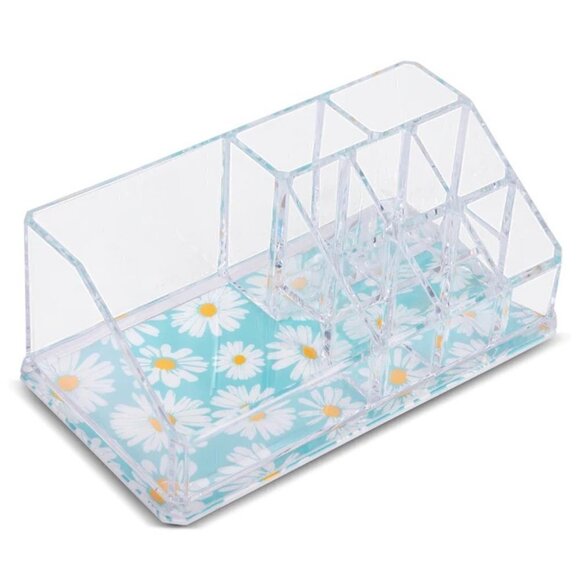 Sorbus Other - Sorbus Mini‎ Cosmetic Organizer With 9 Slots Daisy Print Clear Acrylic $30